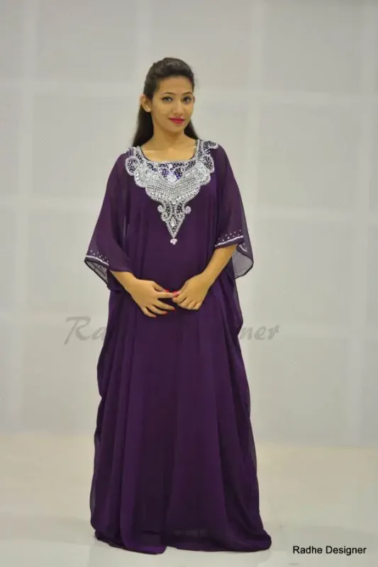Picture of Radhe Designer Multicolor Georgette Kaftan Dress for Women - Y507