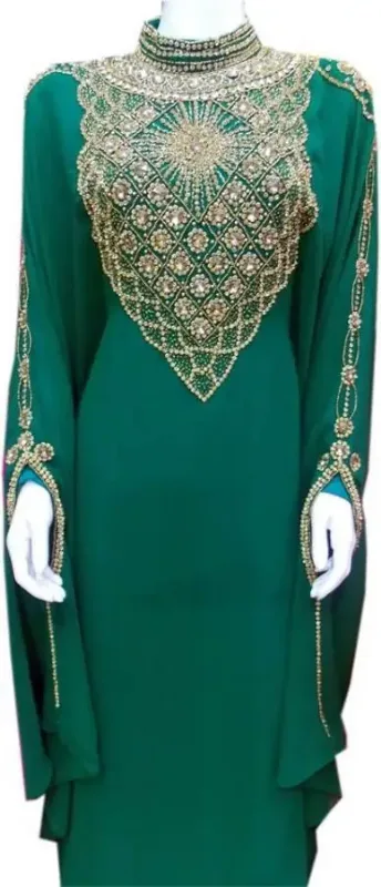 Picture of Radhe Designer Yellow Georgette Kaftan Dress for Women - F10097