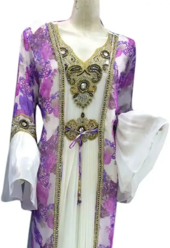 Picture of Radhe Designer Yellow Georgette Kaftan Dress for Women - F1710