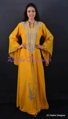 Picture of modest maxi gown Jalabiya Jilbab Georgette Moroccan Caf