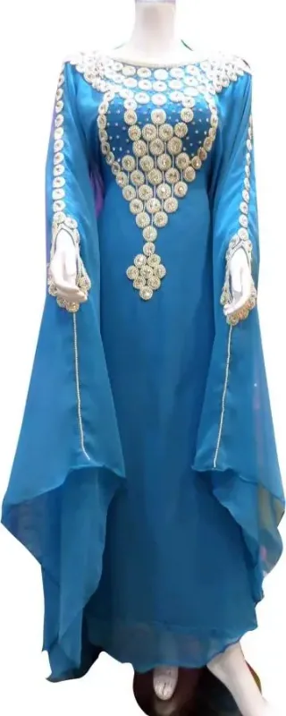 Picture of Radhe Designer Yellow Georgette Kaftan Dress for Women - F2289