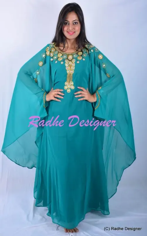 Picture of Radhe Designer Multicolor Georgette Kaftan Dress for Women - Y154