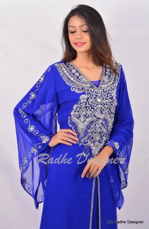Picture of Radhe Designer Black Georgette Kaftan Dress for Women - Y668