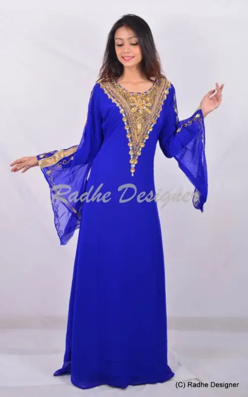 Picture of Radhe Designer Blue Georgette Kaftan Dress for Women - Y675
