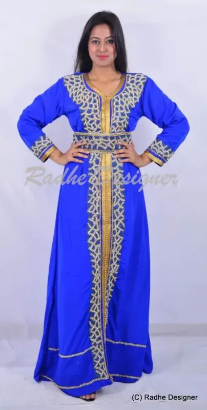 Picture of Radhe Designer Multicolor Georgette Kaftan Dress for Women - Y771