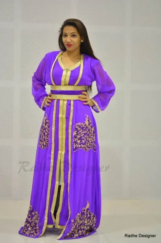 Picture of Radhe Designer Multicolor Georgette Kaftan Dress for Women - Y877