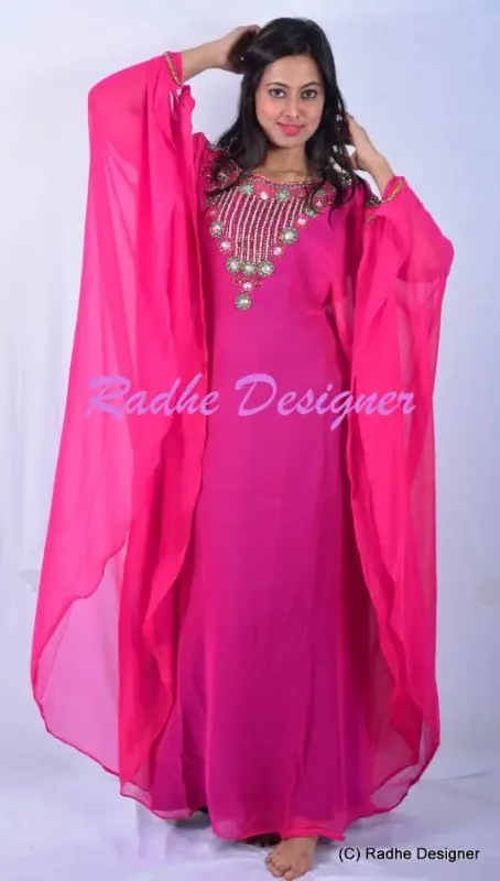 Picture of Radhe Designer Black Georgette Kaftan Dress for Women - Y237
