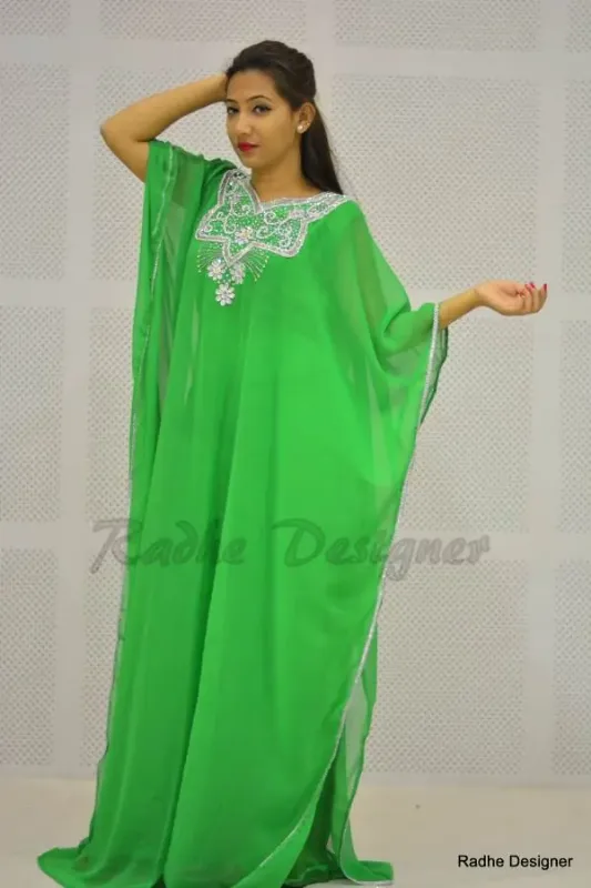 Picture of Radhe Designer Multicolor Georgette Kaftan Dress for Women - Y439