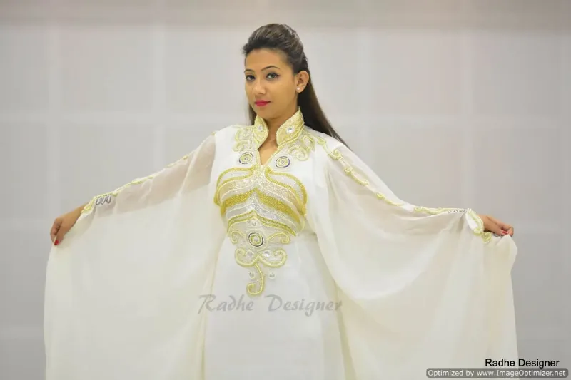 Picture of Radhe Designer Black Georgette Kaftan Dress for Women - Y447