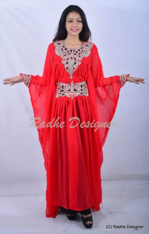 Picture of Radhe Designer Pink Cotton Kaftan Dress for Women - Y803