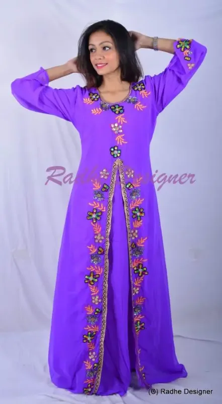 Picture of Radhe Designer Multicolor Georgette Kaftan Dress for Women - Y674
