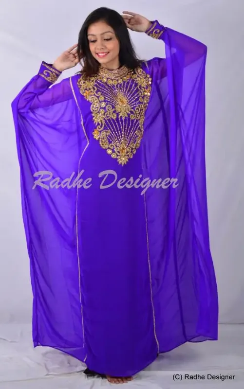Picture of Radhe Designer Multicolor Georgette Kaftan Dress for Women - Y962