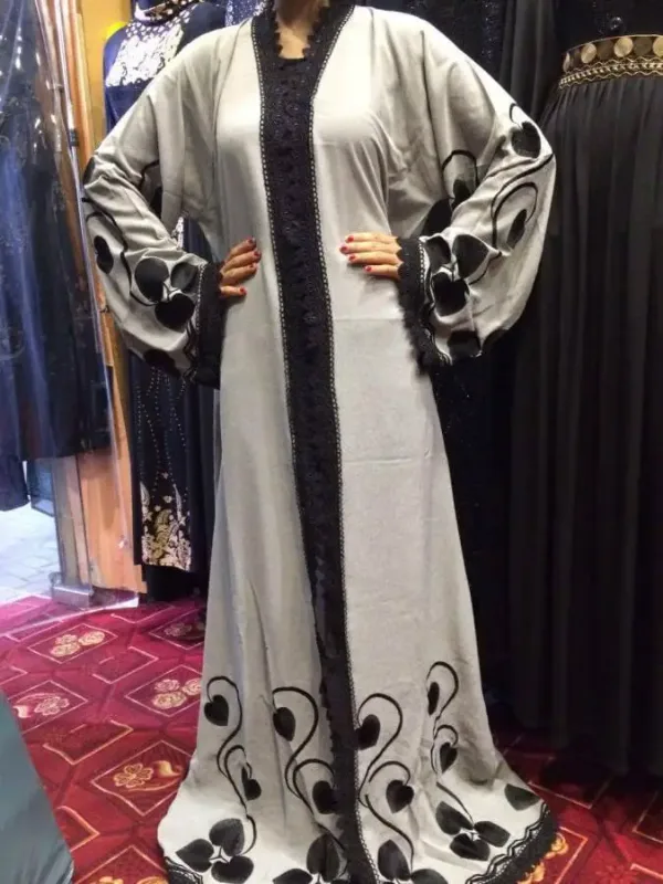 Picture of Radhe Designer White Georgette Kaftan Dress for Women - F1412