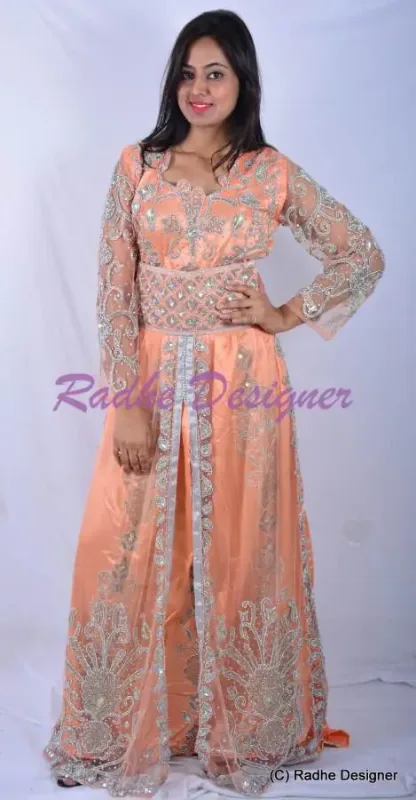 Picture of Radhe Designer Pink Cotton Kaftan Dress for Women - Y1075