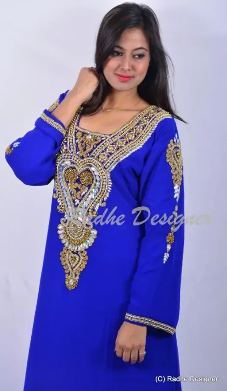 Picture of Radhe Designer Black Georgette Kaftan Dress for Women - Y736