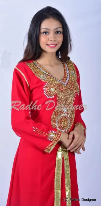 Picture of Radhe Designer Black Georgette Kaftan Dress for Women - Y1023