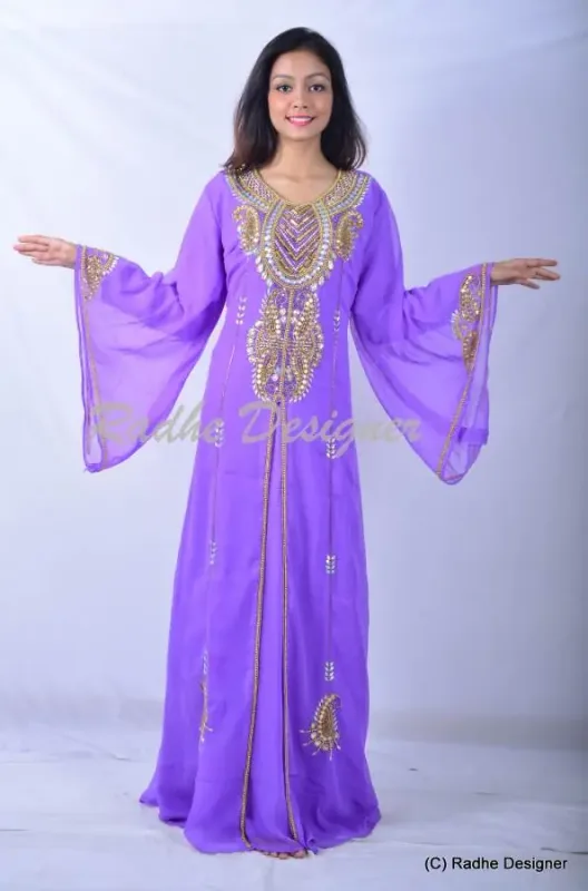 Picture of Radhe Designer Multicolor Georgette Kaftan Dress for Women - Y970