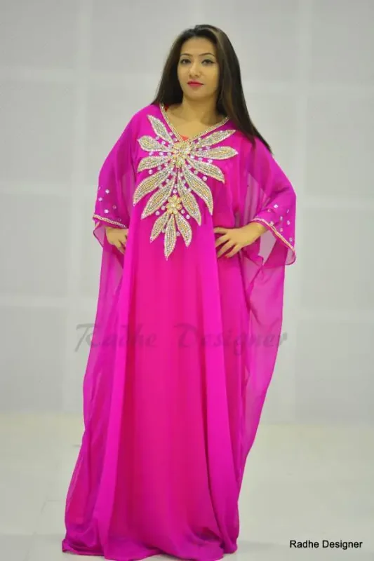 Picture of Radhe Designer Multicolor Georgette Kaftan Dress for Women - Y596
