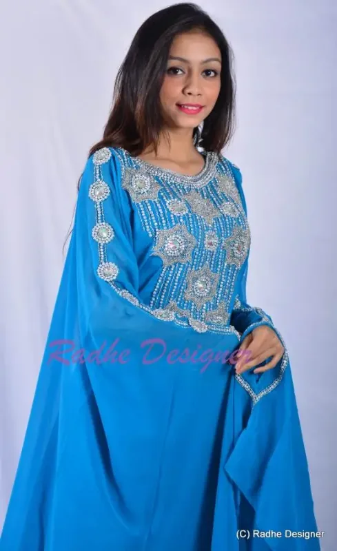 Picture of Radhe Designer Black Georgette Kaftan Dress for Women - Y1074