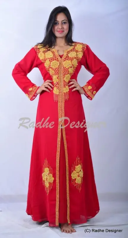 Picture of Radhe Designer Blue Georgette Kaftan Dress for Women - Y1033