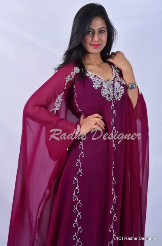 Picture of Radhe Designer Blue Georgette Kaftan Dress for Women - Y1094