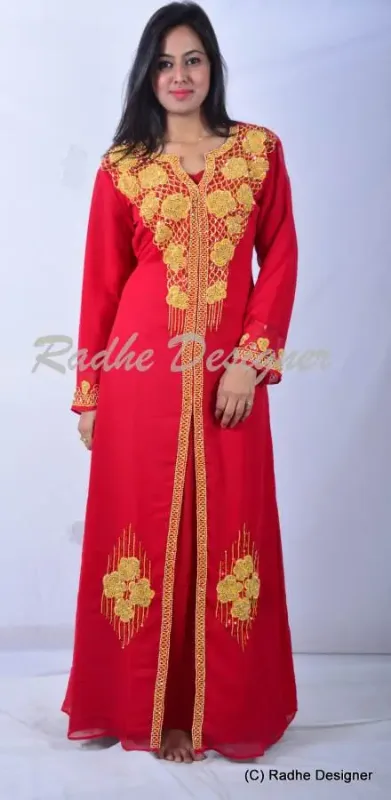 Picture of Radhe Designer Multicolor Georgette Kaftan Dress for Women - Y1032
