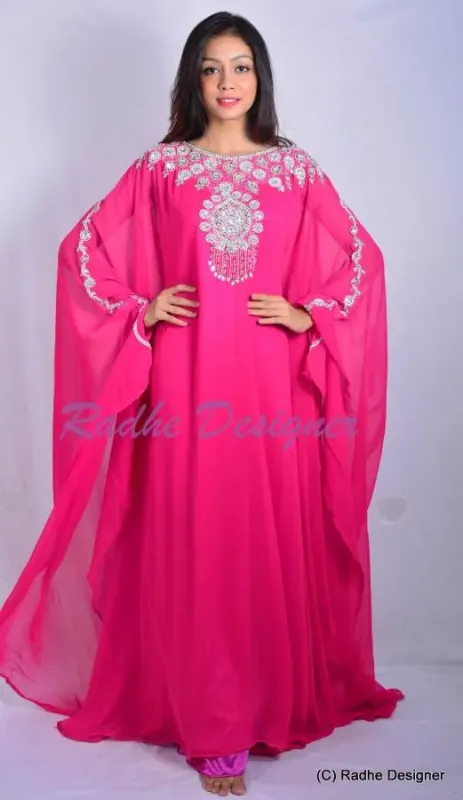 Picture of Multi Color Georgette Kaftan Dress for Women - Look 9873