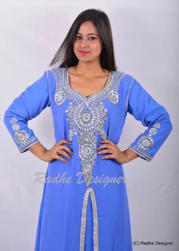 Picture of Radhe Designer Multicolor Georgette Kaftan Dress for Women - Y715