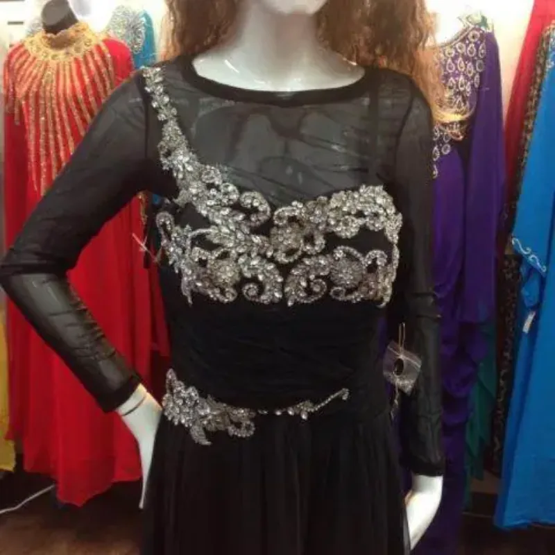 Picture of Radhe Designer Black Georgette Kaftan Dress for Women - F10440