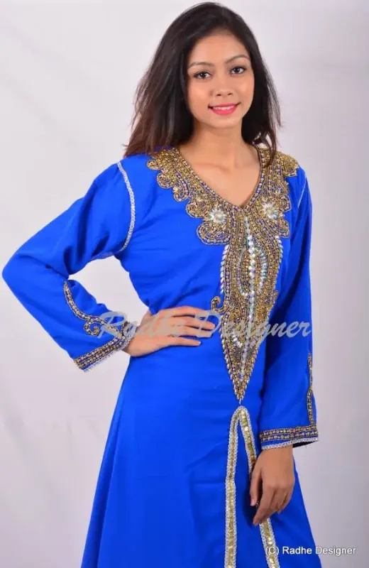 Picture of Radhe Designer Multicolor Georgette Kaftan Dress for Women - Y711