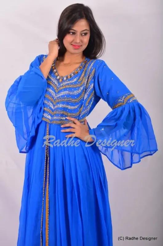 Picture of Radhe Designer Multicolor Georgette Kaftan Dress for Women - Y707