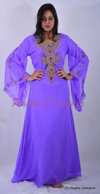 Picture of Radhe Designer Multicolor Georgette Kaftan Dress for Women - Y261
