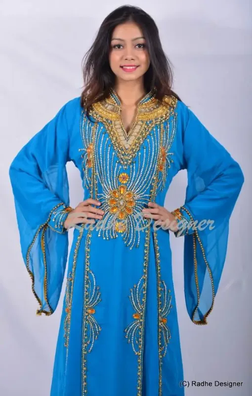Picture of Radhe Designer Multicolor Georgette Kaftan Dress for Women - Y741