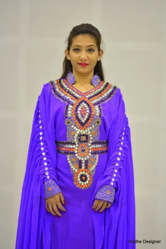 Picture of Radhe Designer Yellow Georgette Kaftan Dress for Women - Y561