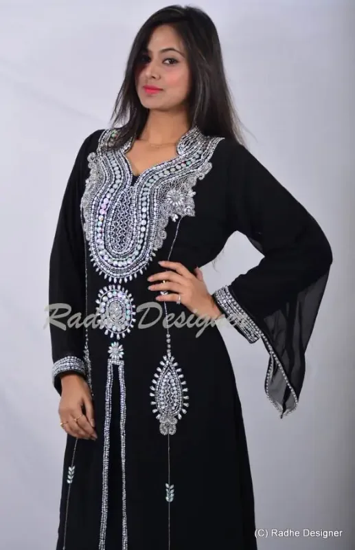 Picture of Radhe Designer Multicolor Georgette Kaftan Dress for Women - Y625
