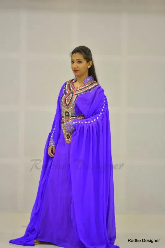 Picture of Radhe Designer Blue Georgette Kaftan Dress for Women - Y559