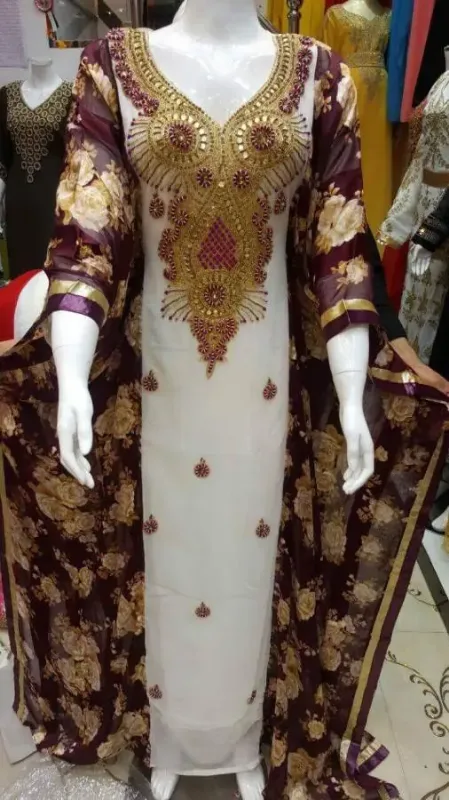 Picture of Radhe Designer Yellow Georgette Kaftan Dress for Women - F1761