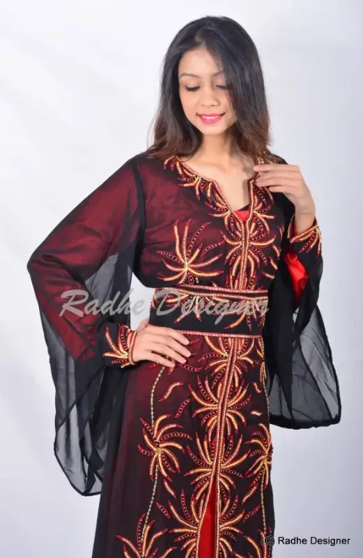 Picture of Radhe Designer Multicolor Georgette Kaftan Dress for Women - Y638