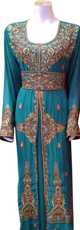 Picture of Radhe Designer Silver Georgette Kaftan Dress for Women - F1588