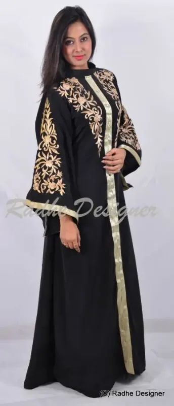 Picture of Radhe Designer White Georgette Kaftan Dress for Women - Y654