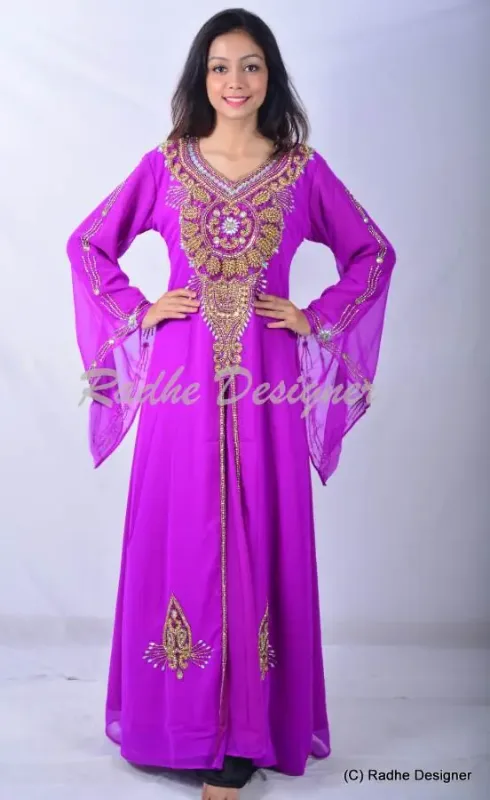 Picture of Radhe Designer Green Georgette Kaftan Dress for Women - Y976