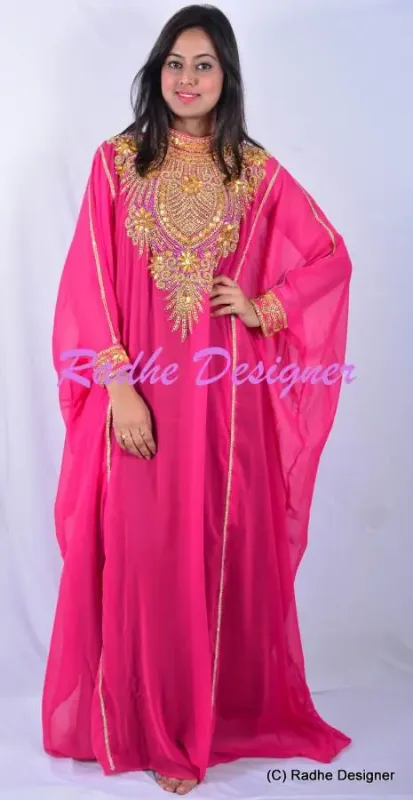 Picture of Radhe Designer Green Georgette Kaftan Dress for Women - Y181