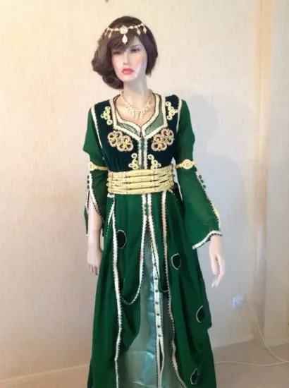 Picture of modest maxi gown moroccan jalabiya takchita royal weddi