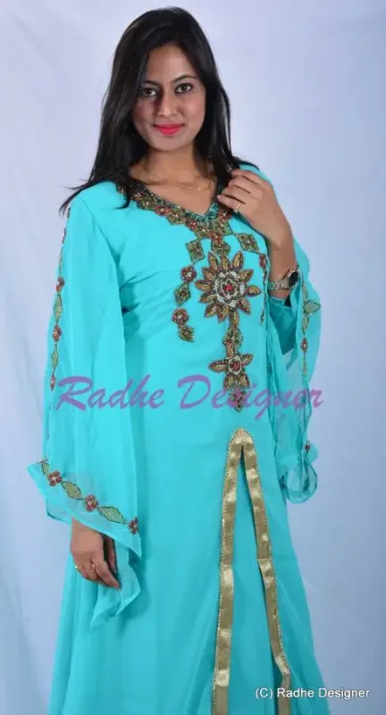 Picture of Radhe Designer Multicolor Georgette Kaftan Dress for Women - Y640