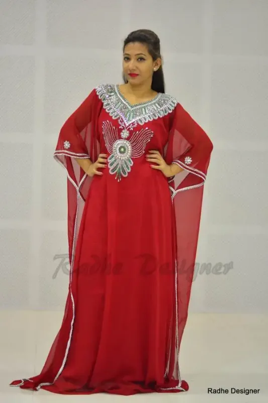 Picture of Radhe Designer Multicolor Georgette Kaftan Dress for Women - Y465