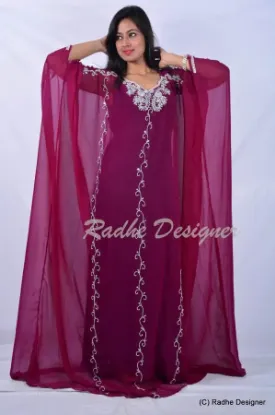 Picture of modest maxi gown moroccan kaftan dress abaya jilbab khe