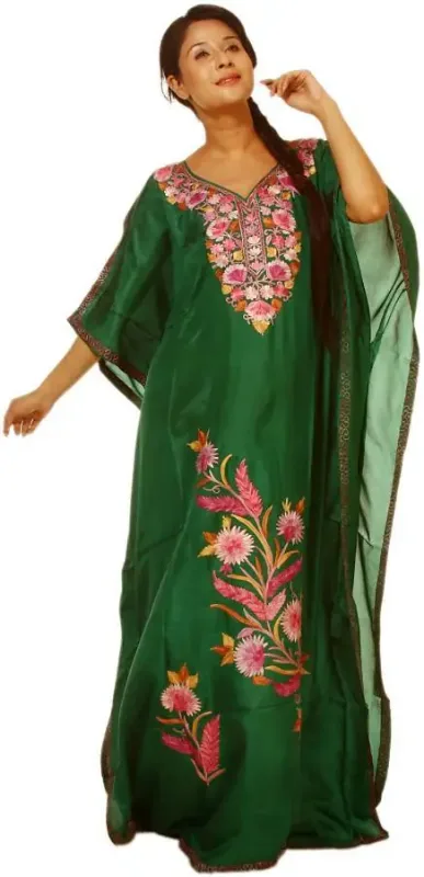 Picture of Radhe Designer Gold Georgette Kaftan Dress for Women - F9979