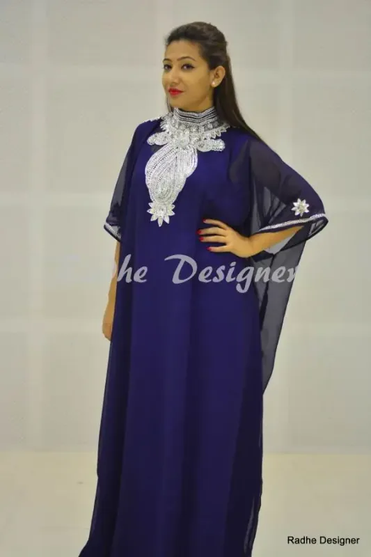 Picture of Radhe Designer Red Georgette Kaftan Dress for Women - Y419