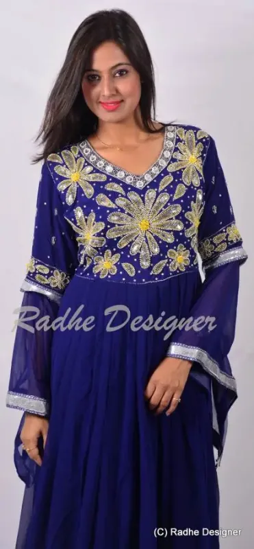 Picture of Radhe Designer Multicolor Georgette Kaftan Dress for Women - Y843