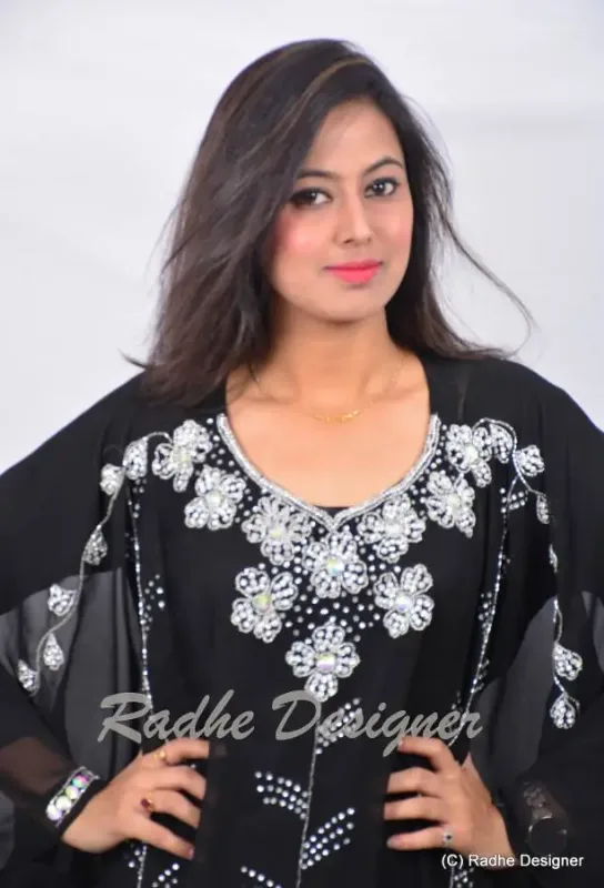 Picture of Radhe Designer Yellow Georgette Kaftan Dress for Women - Y1182
